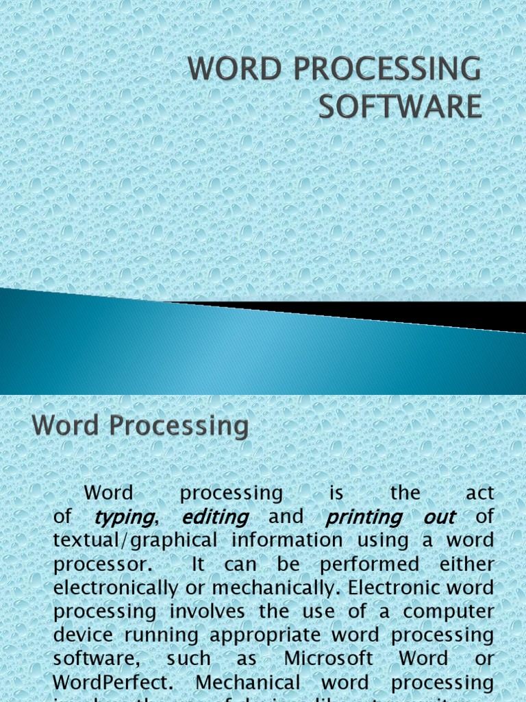 Word Processing Software | PDF | Word Processor | Microsoft Word
