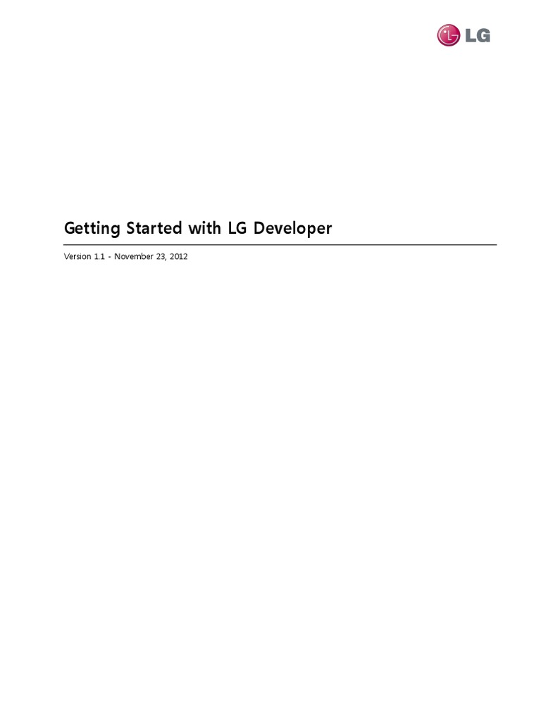 Getting Started With LG Developer (v.1.1) Eng PDF | PDF | Application ...