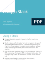 Using A Stack: John Ngotho Informatics 1B Chapter 5