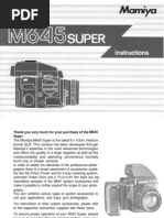 Mamiya M645 Super Instruction Manual