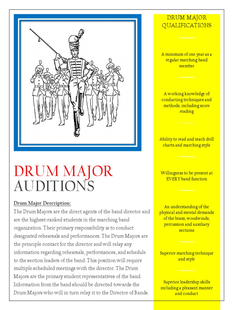 Drum Major Sheet | PDF | Audition | Leadership