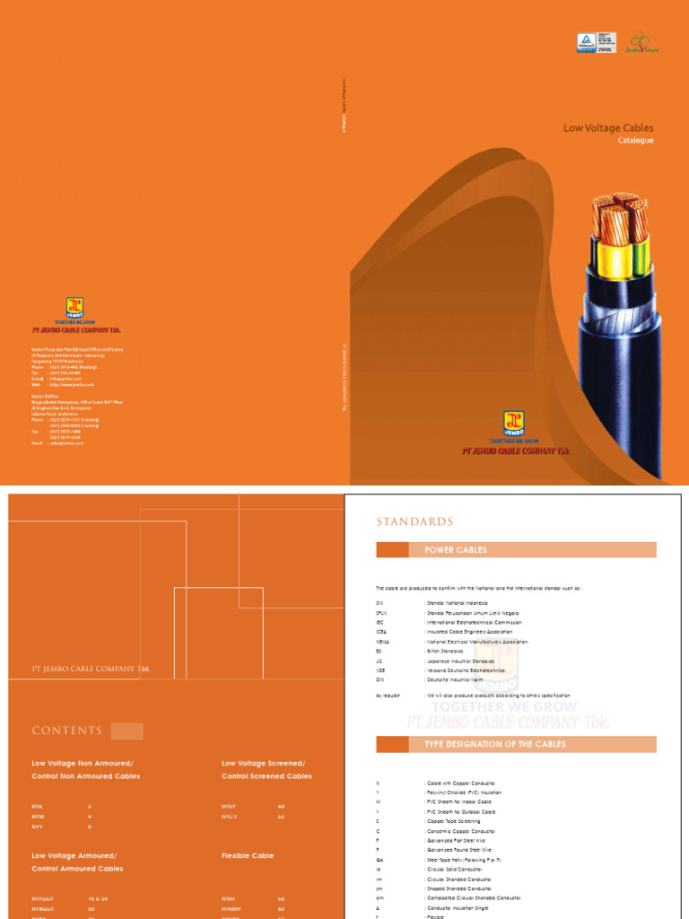 Jembo Low Voltage Cable Catalogue | PDF | Cable | Inductor