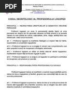 codul deontologic al profesorului logoped