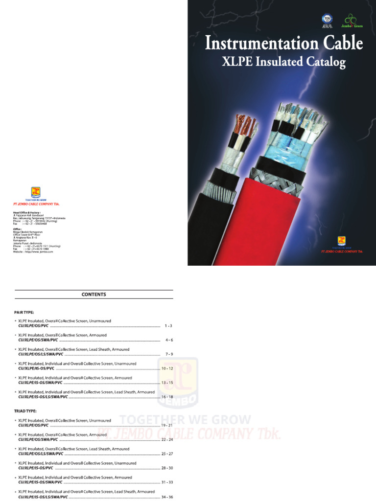 Instumentation Cable XLPE Insulated | PDF | Cable | Insulator (Electricity)
