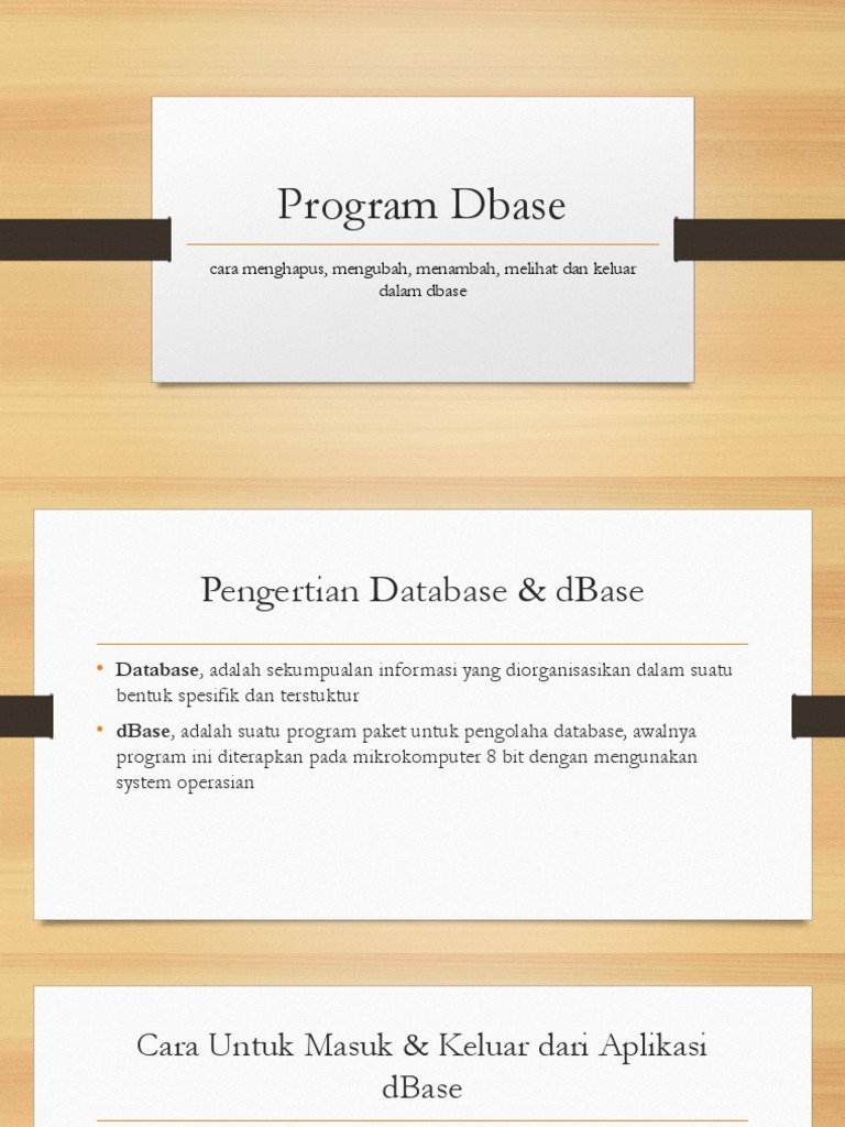 Cara Menggunakan Program Dbase | PDF