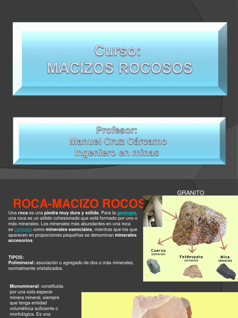 1 Macizos Rocosos. | PDF | Estrés (Mecánica) | Roca (geología)
