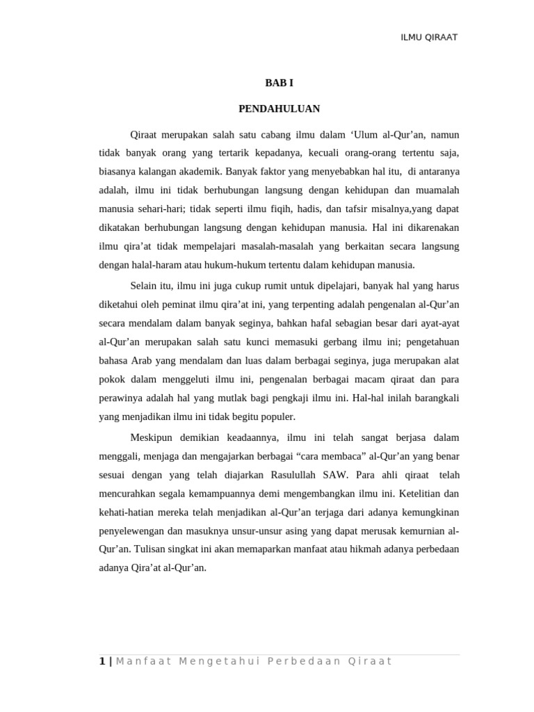 Manfaat Mengetahui Perbedaan Qira At Pdf
