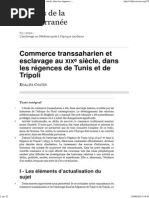 Commerce Transsaharien Et Esclavage Au Xixe Siècle, Dans Les Régences de Tunis Et de Tripoli PDF