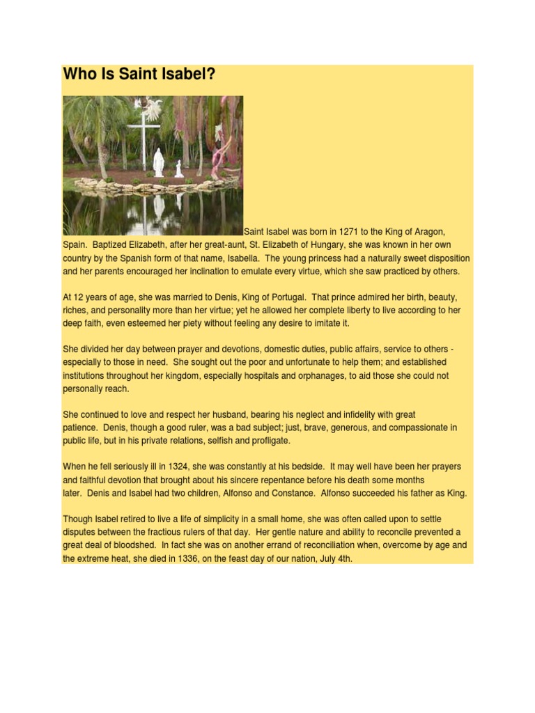 Who Is Saint Isabel | PDF