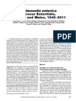 Salmonella Enterica Serovar Enteritidis, England and Wales, 1945-2011