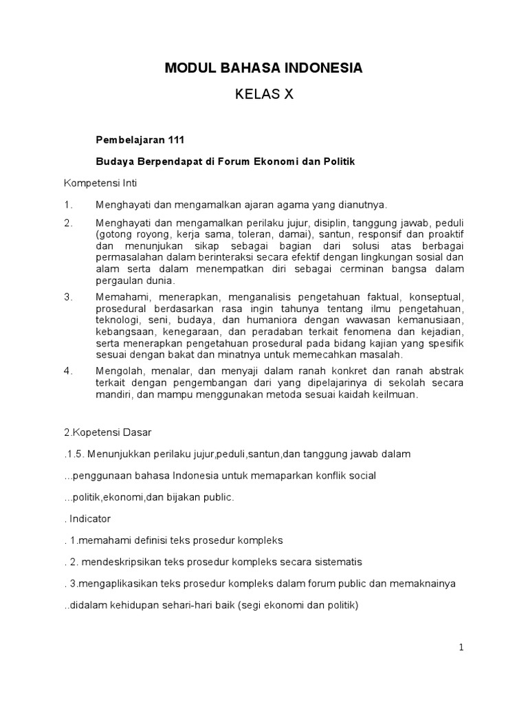 Modul Bahasa Indonesia