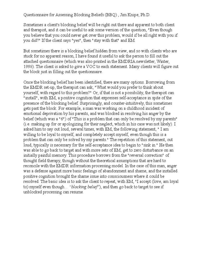 Blocking Belief PDF Neuropsychological Assessment Epistemology
