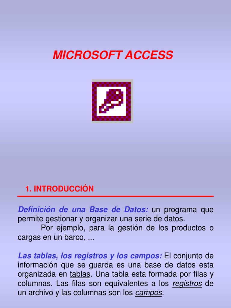 Introducción a Microsoft Access | PDF | SQL | Bases de datos