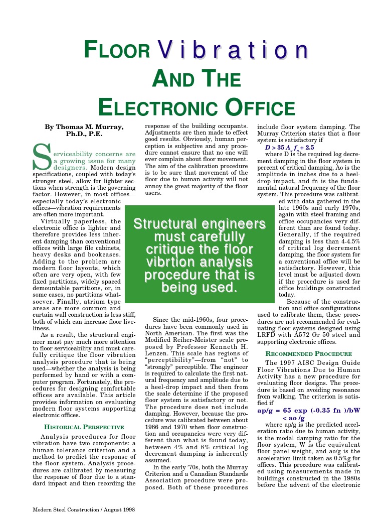 Floor Vibration in Modern Offices | PDF | Beam (Structure) | Calibration