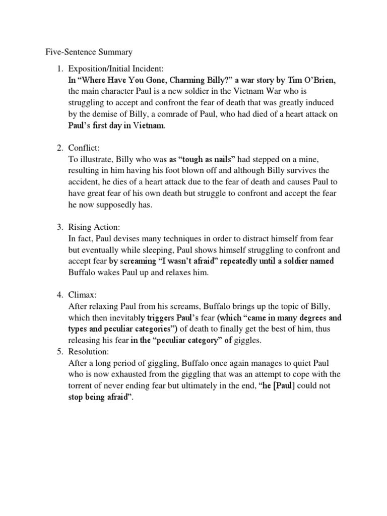 Where Have You Gone Charming Billy Summary