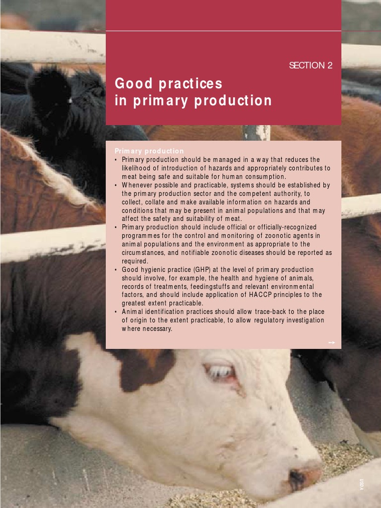 Good Practices in Primary Production Section 2 PDF Animal Welfare