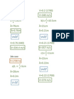 V=0.2 (1700) V=340 m/s b) L= =10.5cm λ=21cm λ=0.21m: 1er caso