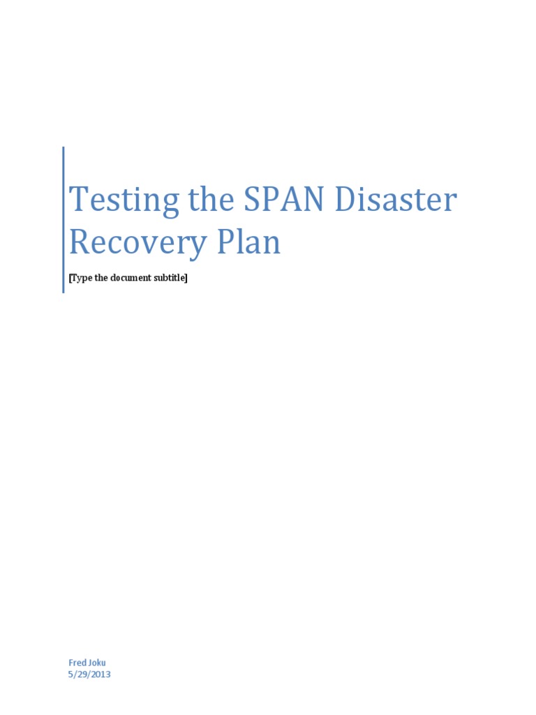 Testing The Disaster Recovery Plan | PDF | Disaster Recovery | Databases