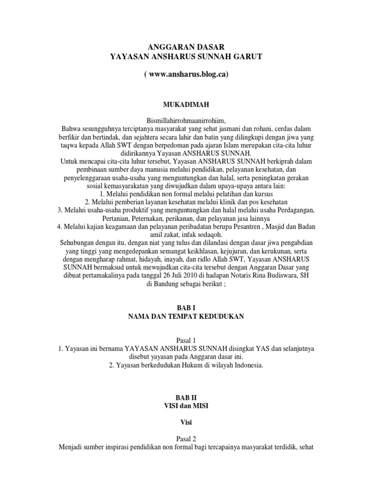CONTOH ANGGARAN DASAR YAYASAN SOSIAL KEAGAMAAN.pdf
