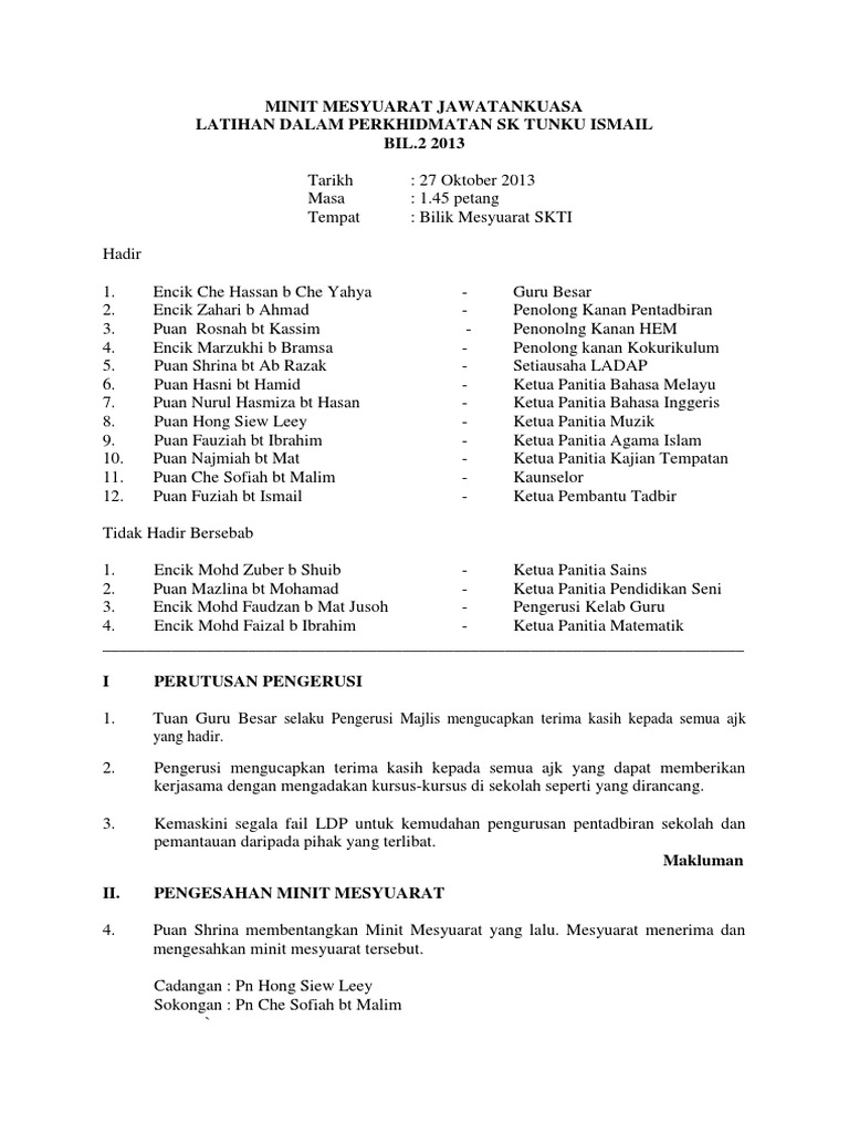 Surat Pekeliling Latihan Dalam Perkhidmatan