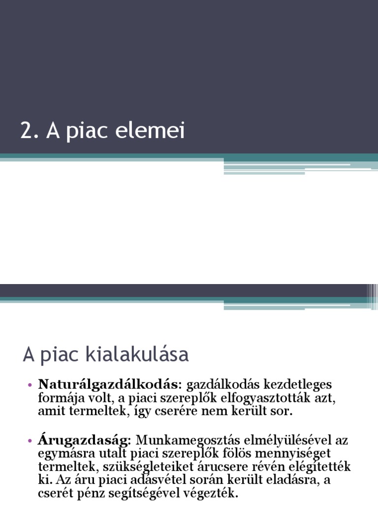 A Piac Elemei | PDF