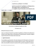 CARTA ABIERTA PASTOR ALFRED COOPER - Iglesia Anglicana La Trinidad de Las Condes PDF