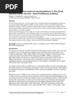 Download Investigating Government Accounting Reform in the Greek National Health Service Some Preliminary Evidence by International Consortium on Governmental Financial Management SN24378300 doc pdf