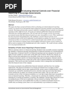 Download Framework for Evaluating Internal Controls Over Financial Reporting in Sovereign Governments by International Consortium on Governmental Financial Management SN24378339 doc pdf