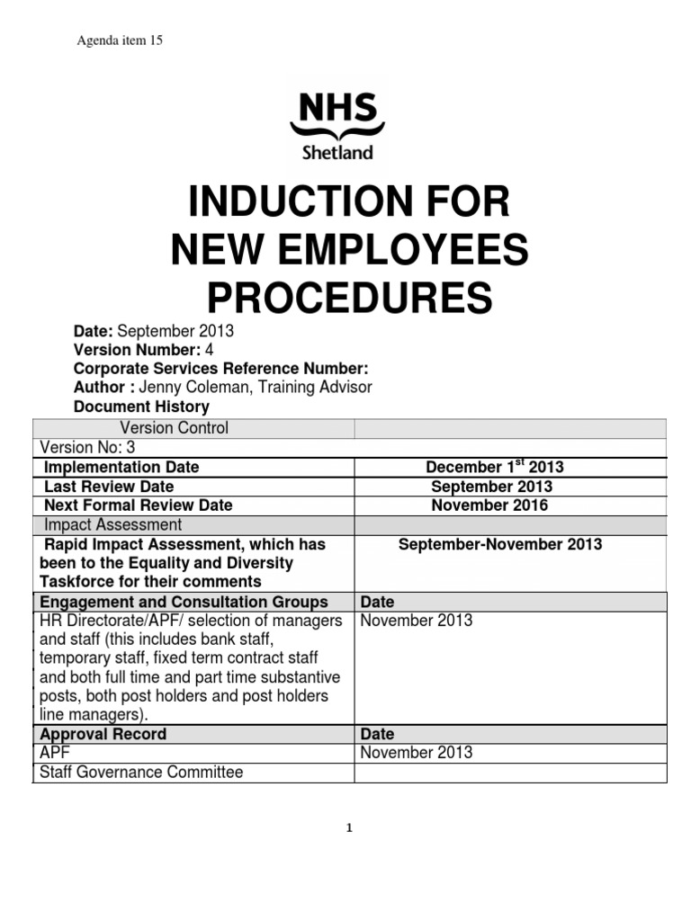 HR InductionforNewEmployees | PDF | Occupational Safety And Health ...