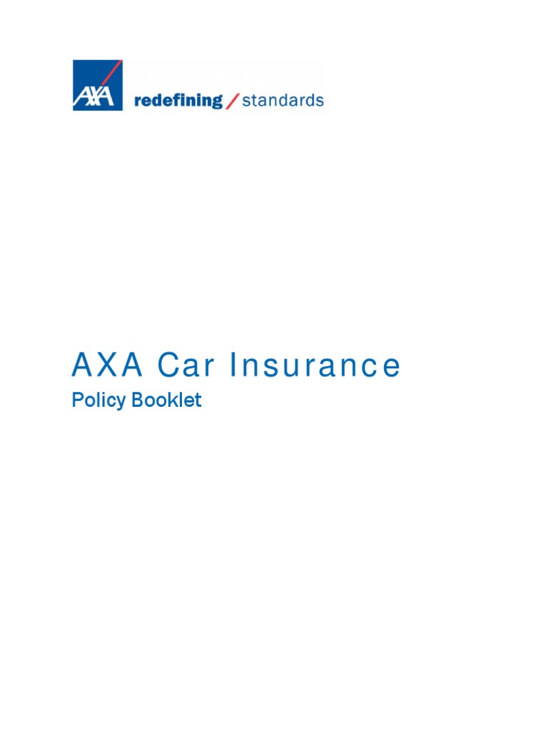 AXA Car Insurance Policy Overview | PDF | Traffic Collision | Vehicle ...