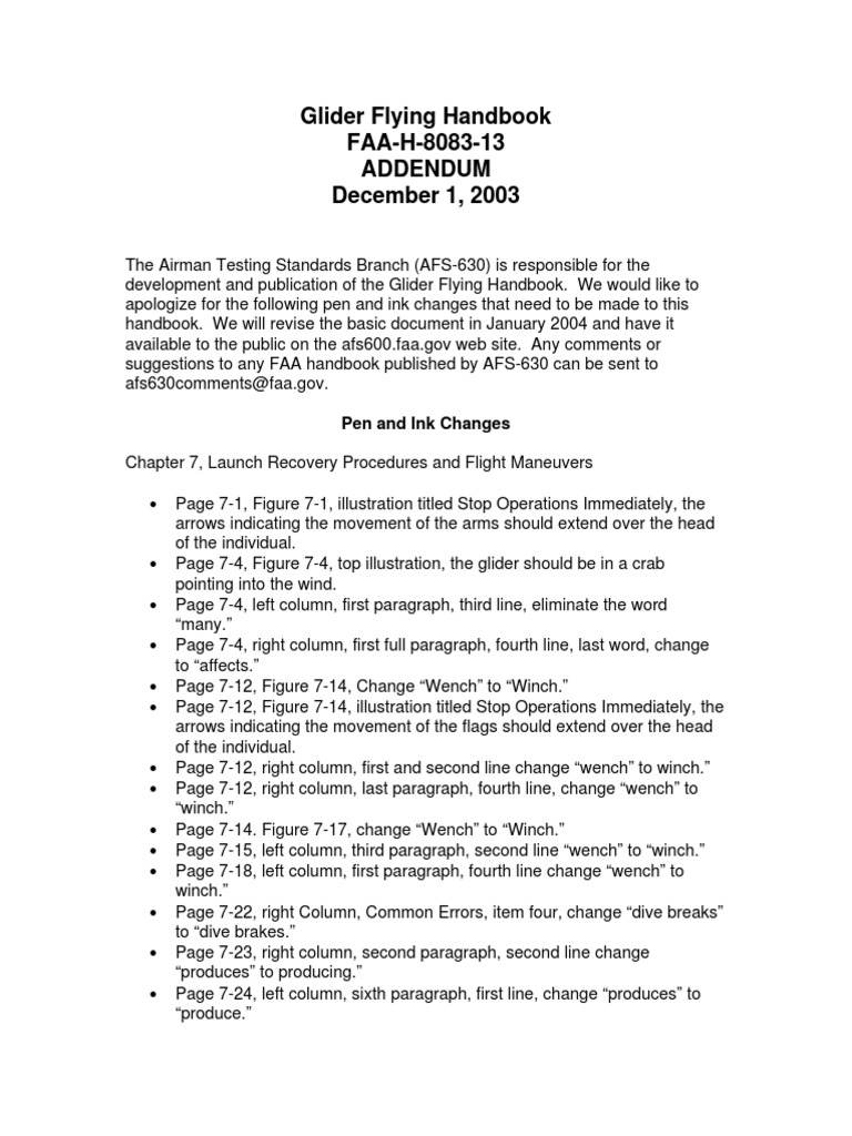 Glider Flying Handbook Addendum.pdf Gliding Aviation Safety