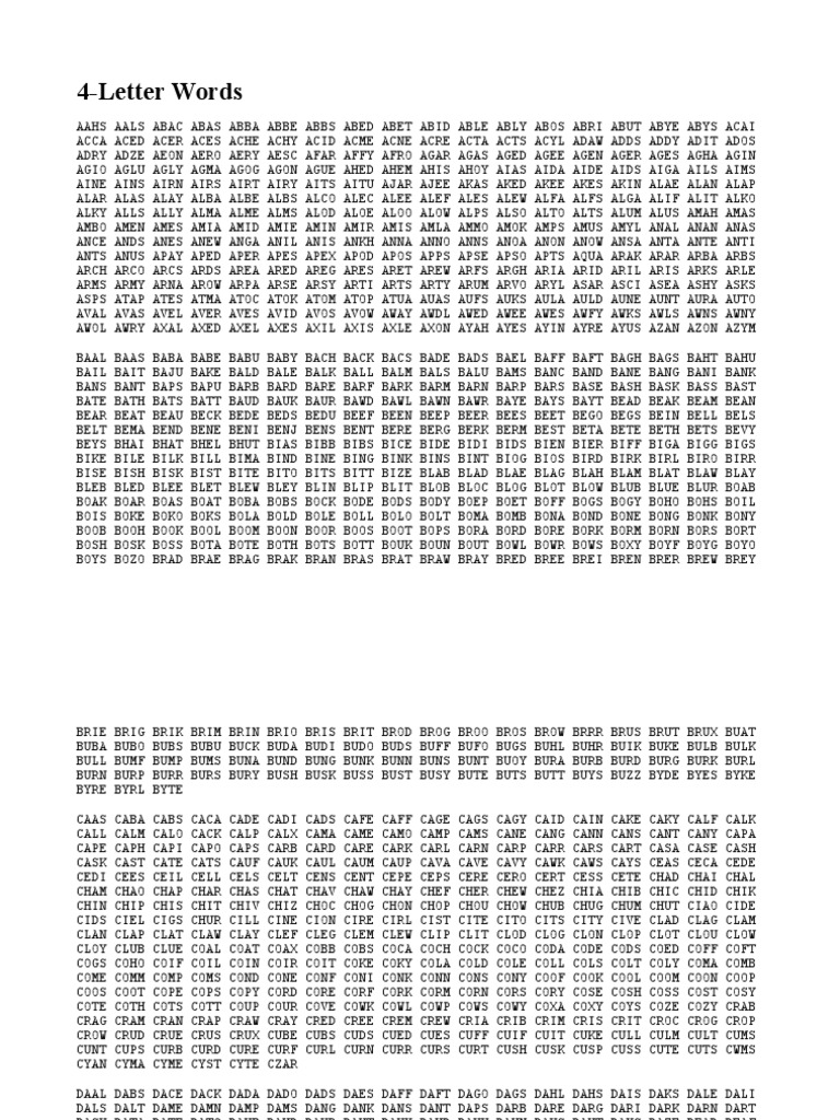 Scrabble Important Word Lists PDF, 43 OFF