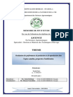 Evaluation Des Performances de Production Et de Reproduction Chez L'espèce Cameline PDF