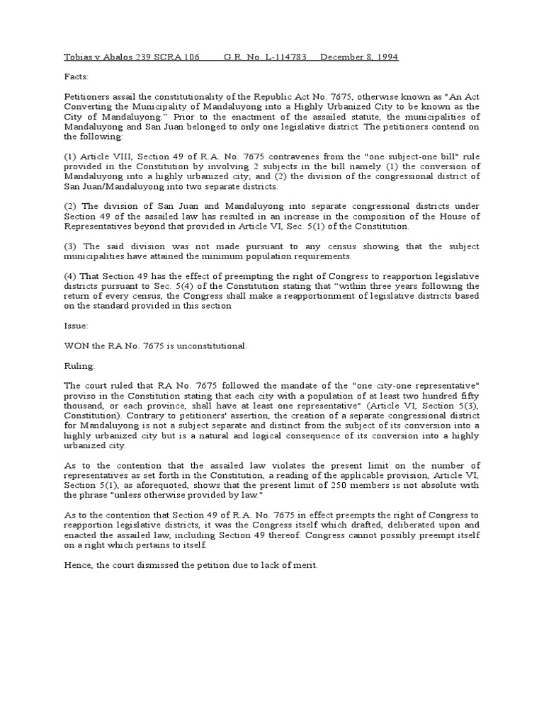 Tobias v abalos 239 scra 106 g r no l 114783 december 8 1994 pdf
