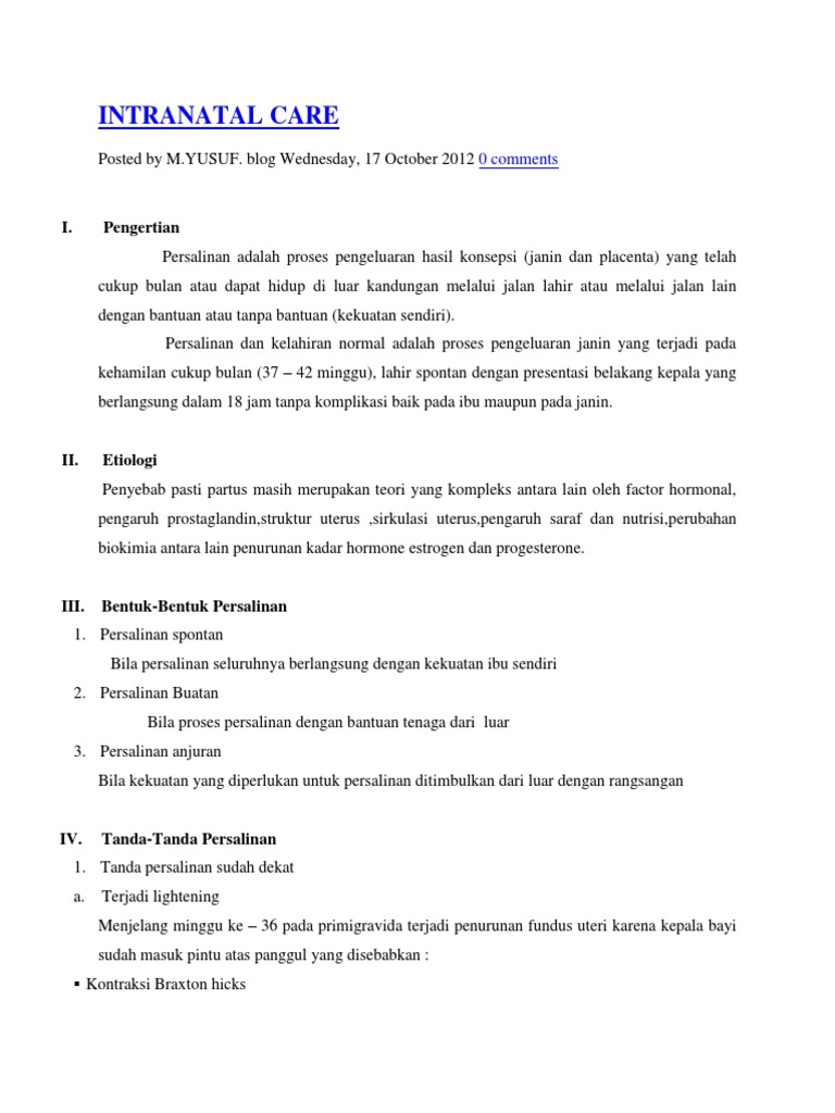 Intranatal Care | PDF