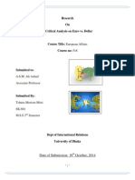 A Critical Analysis On Euro vs. Dollar