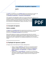 Concepto y Clasificación de Gastos e Ingresos Concepto de Gasto Visión Contable