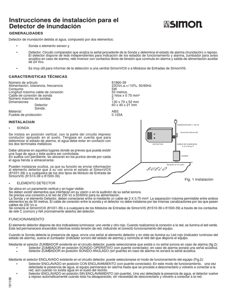 Detector Inundacio Simon PDF, PDF, Relé
