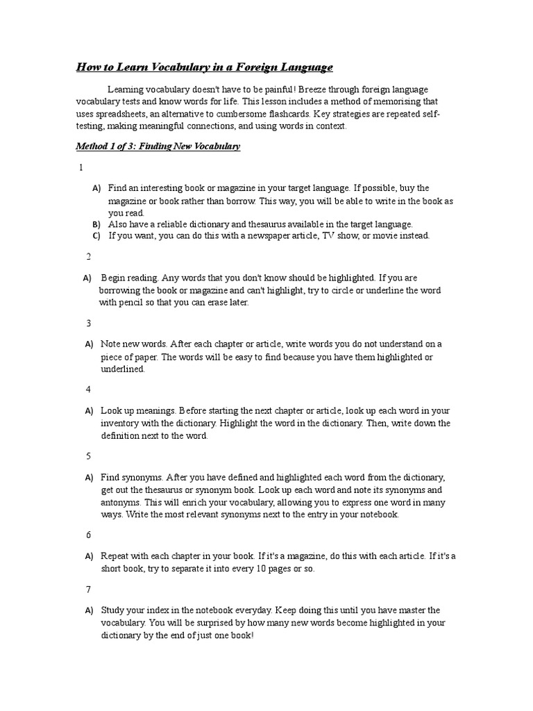 Learning A Foreign Language PDF | PDF | Grammatical Gender | Vocabulary