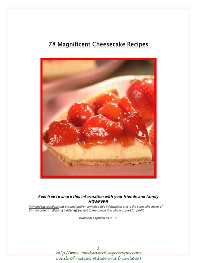 78 Cheesecake Recipes PDF PDF Cheesecake Cakes