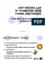 Uwf Writing Lab Rules of Thumb For Verb Forms and Tenses: From Real Good Grammar, Too by Mamie Webb Hixon