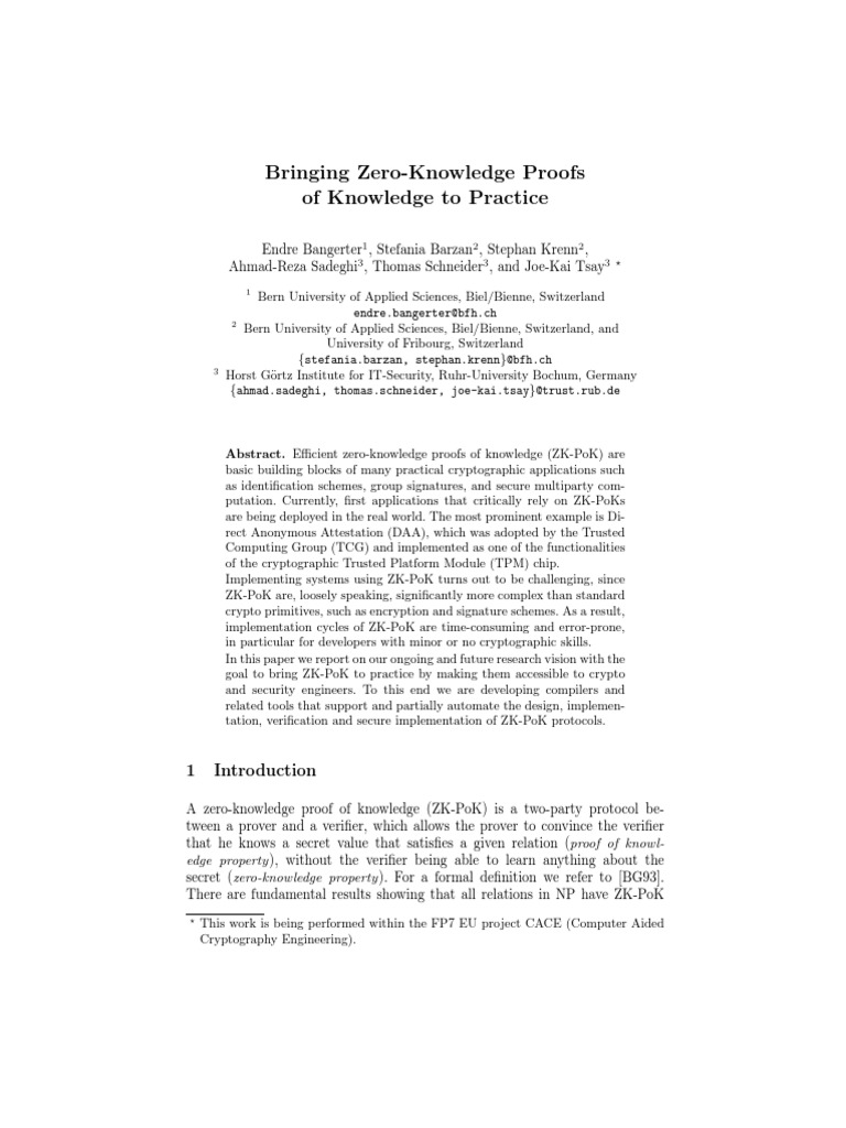 Zero Knowledge Protocol Pdf Compiler Program Optimization