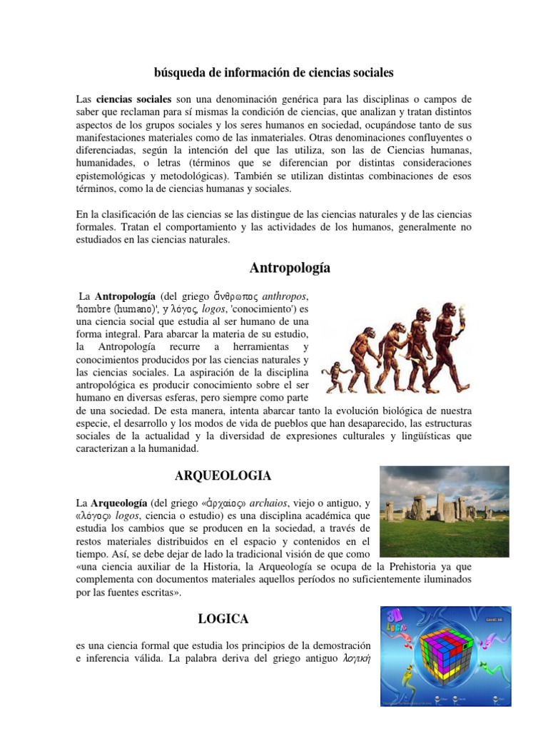 Busqueda de Informacion de Ciencias Sociales | PDF | Lógica | Ciencias ...