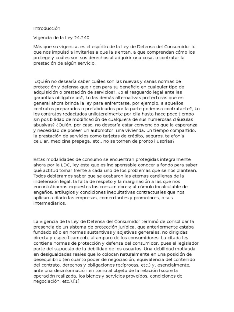 Ley 24240 Articulo 36