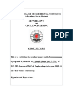 Department OF Civil Engineering: Certificate