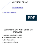 Competitors of Sap: Enterprise Resource Planning Oracle Corporation