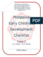 Ecd Checklist Kindergarten