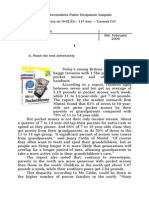 Ano Lectivo 2005/2006: Escola Secundária Padre Benjamim Salgado Prova Escrita de INGLÊS - 11º Ano - Turmas F/G