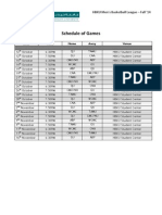 Schedule of Games Men