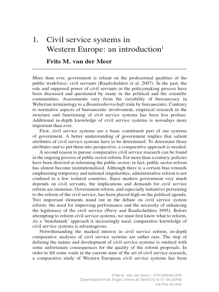 [9781848442436 Civil Service Systems in Western Europe, Second Edition] Civil Service Systems